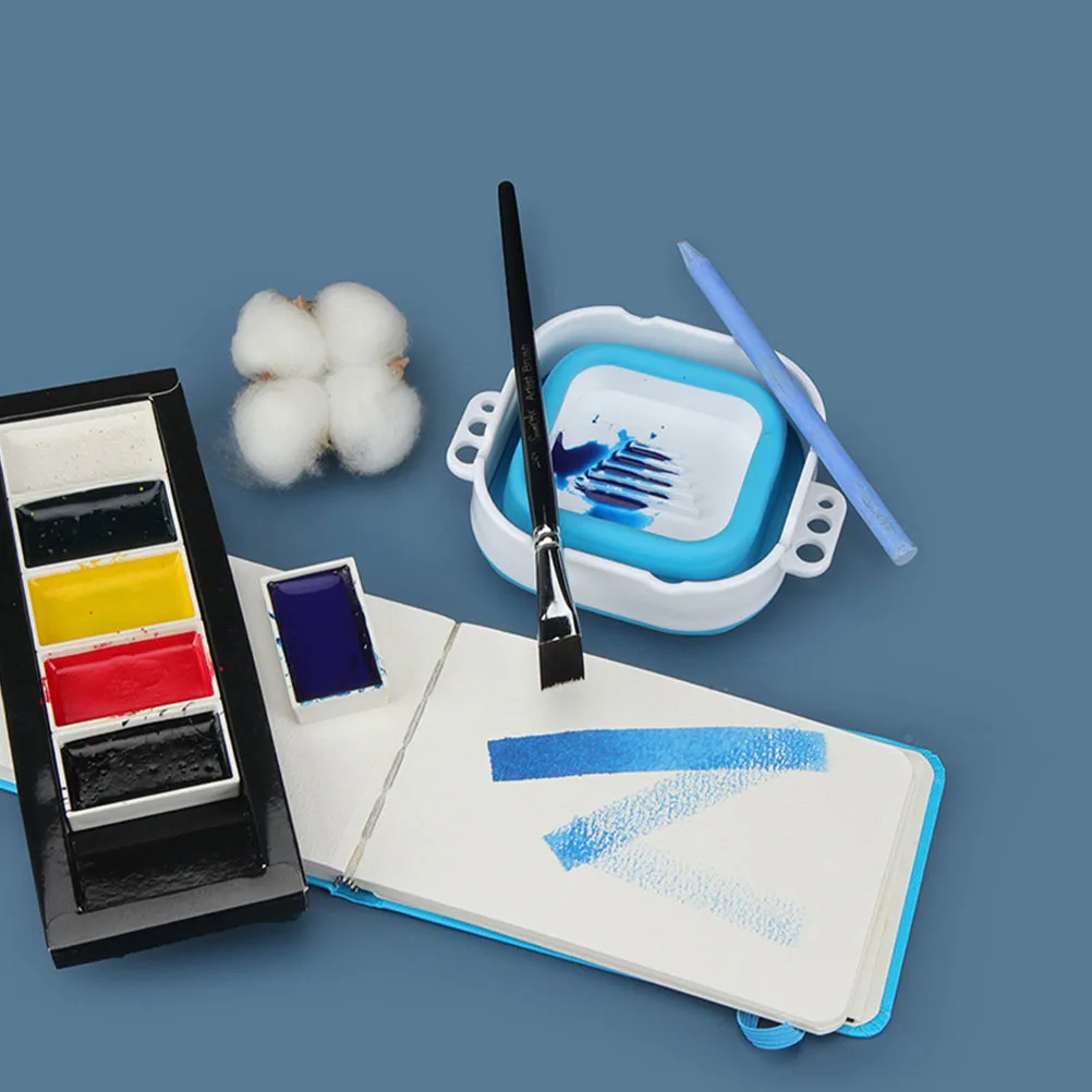 

Foldable Paint Brush Washer Multifunctional Paintbrush Cleaner Holder with Color Mixing Plate for Artists Paint Brush Cleaner