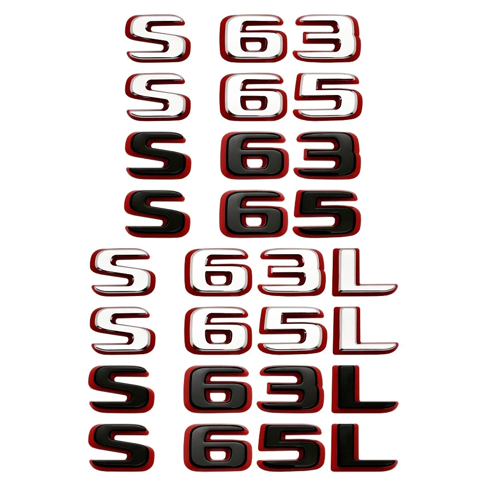 

2024 New style Two tone Letters Numbers S63 S65 S63L S65L ABS Emblem for W222 W223 Car Fender Trunk Logo Sticker