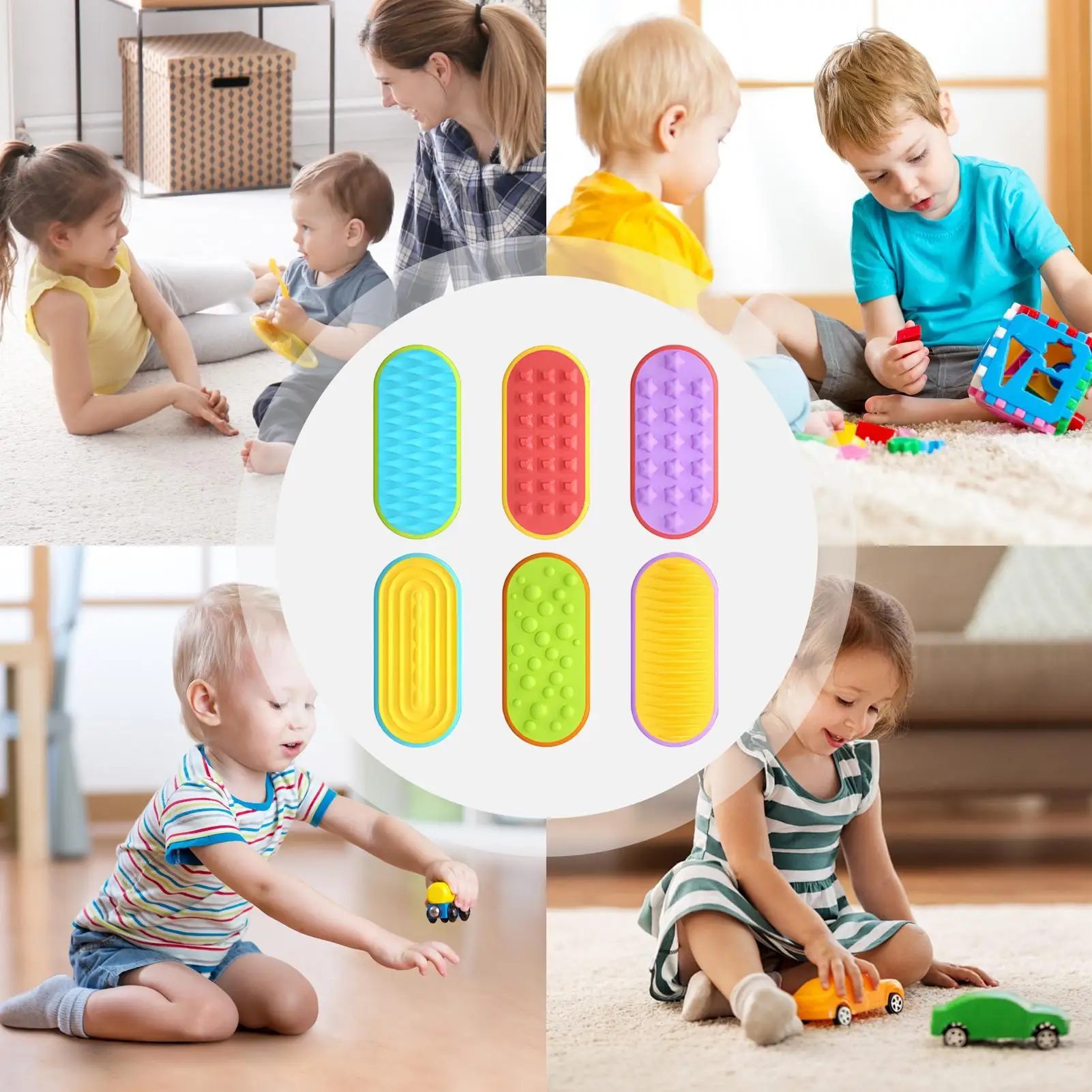 Fidget Toy Slider 6 Pieces Immersive Relaxation Adults Finger Sensory Sliding Toy For Women Men Family Children Boys Girls Home