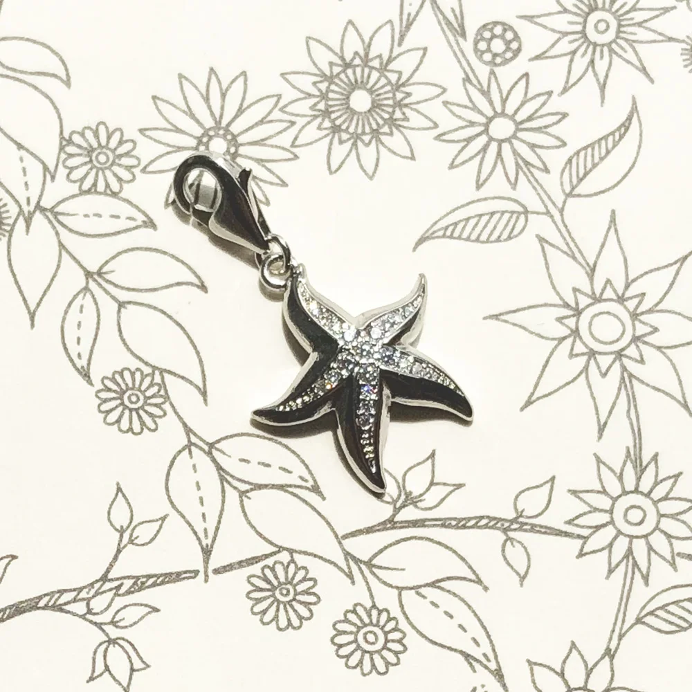 Seestern-Anhänger mit baumelndem Anhänger, trendiger Sterlingsilber 925, Modeschmuck für Damen, Geschenk – Detail 6