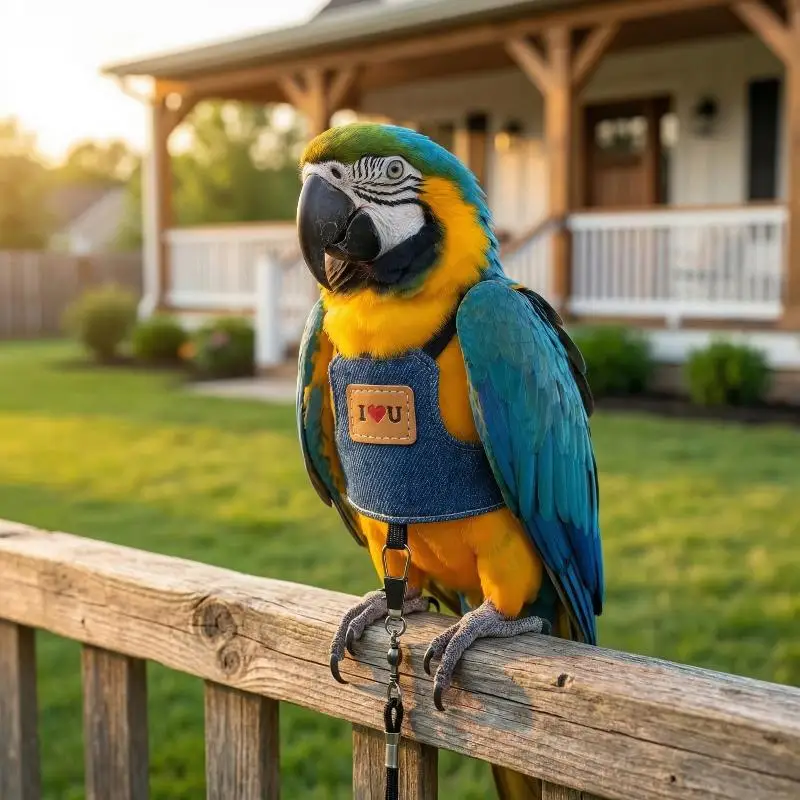 Bird Harness Adjustable Parrot Vest Flight Training Rope Comfortable Secure Wear for Outdoor Exploration