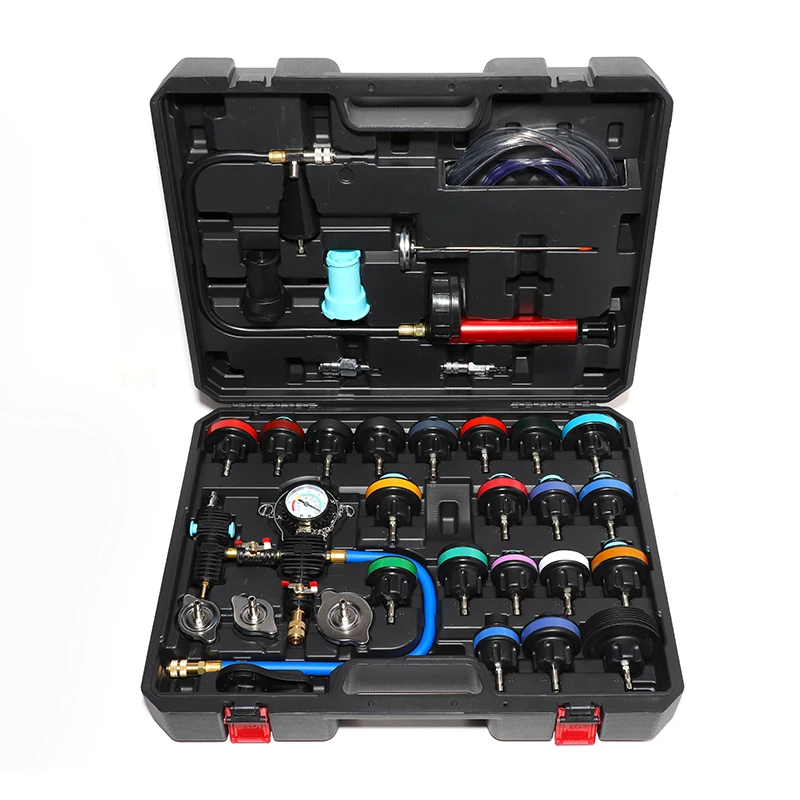 YUNTU High Carbon Steel Cooling System Diagnostic Service & Pressure Tester Set 33-Piece XC9045C with 12-Month Warranty