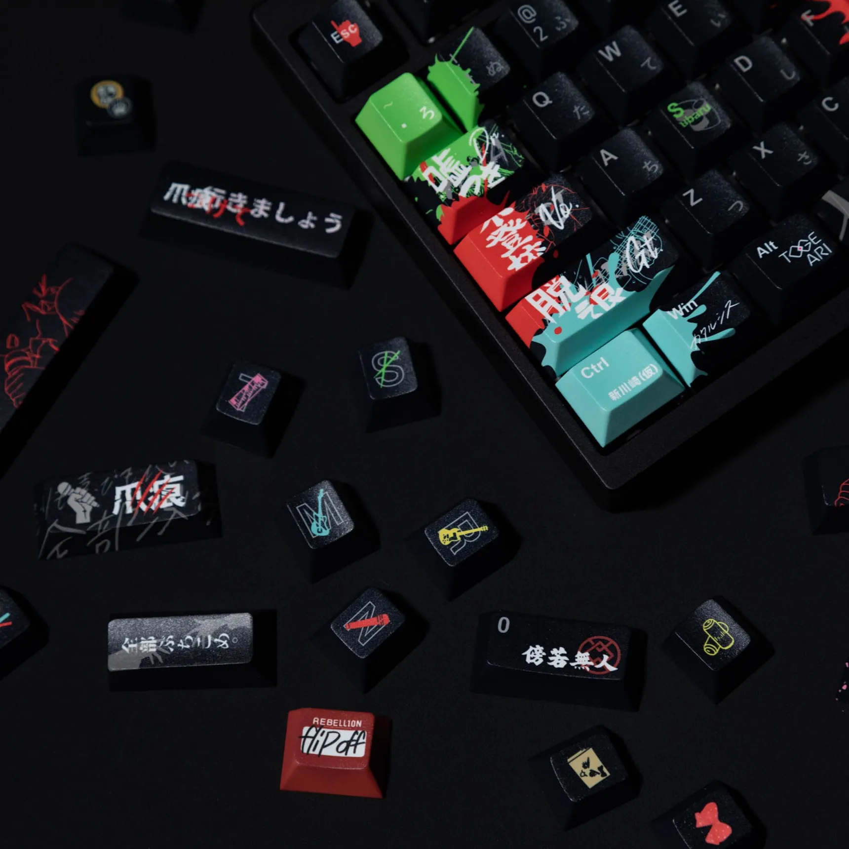 GIRLS BAND CRY Theme Keycaps Set PBT Cherry Profile 140keys Custom Original Handmade Keycaps for Mechanical Keyboard Accessories