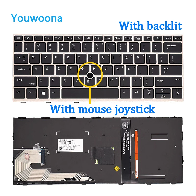 

New Original Laptop Keyboard For HP 730 G5 735 G5 830 G5 836 G5 HSN-I12C I30C