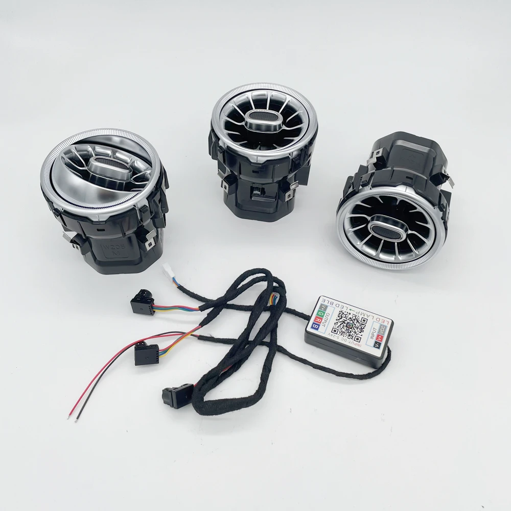 12/64 Colors LED Car A/C Nozzle Vents For Kia Stinger Ambient Light Turbine Shape Air Outlet Of Automobile Air Conditioner Refit
