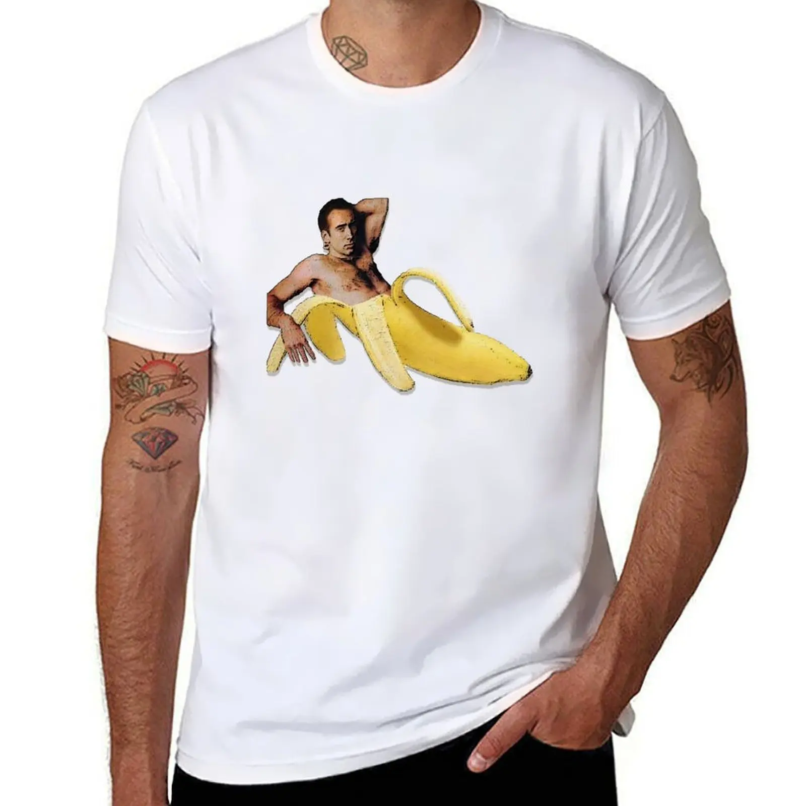 

Nicolas Cage Banana T-Shirt t shirt man casual man t shirt luxury man t shirt graphic T-shirt
