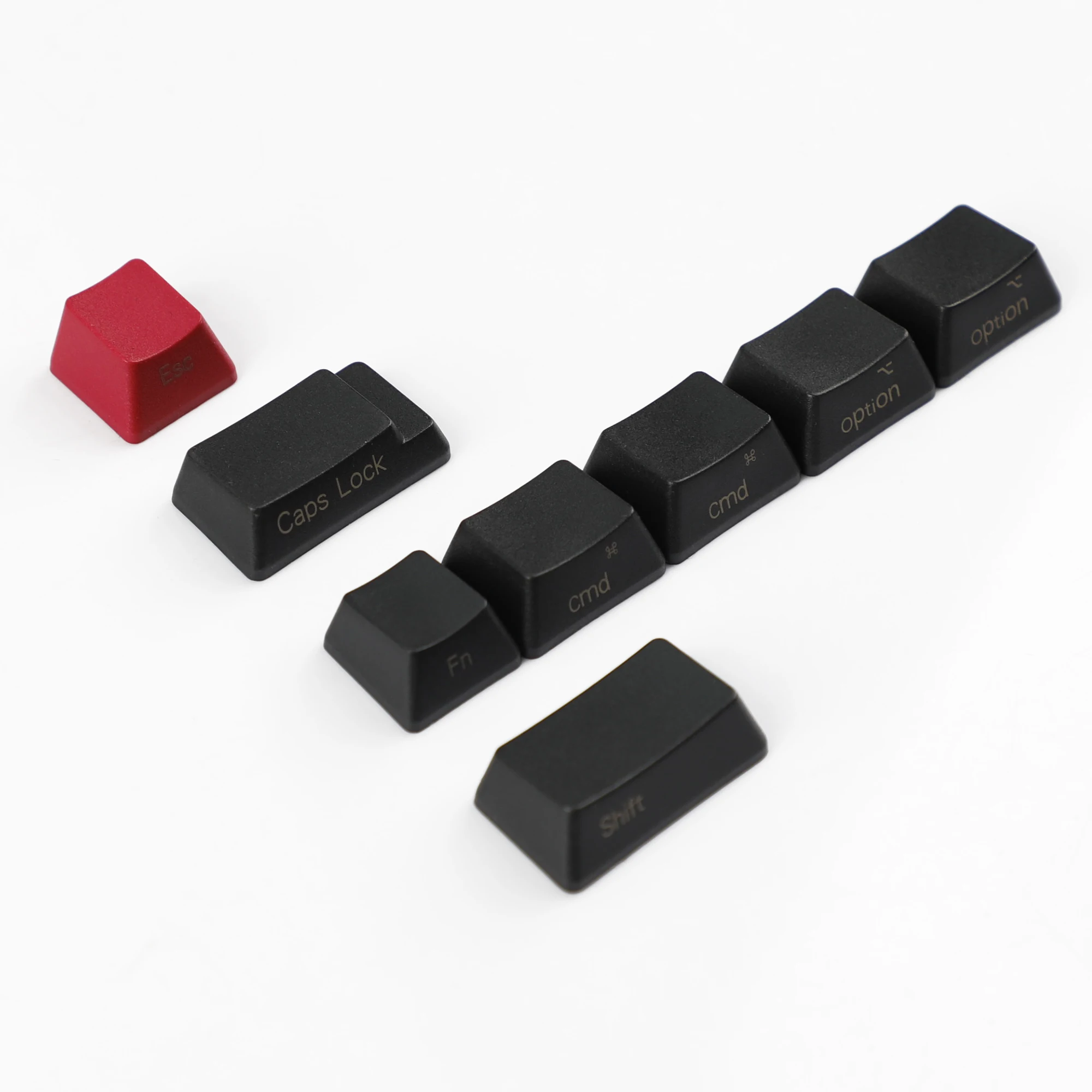 YMDK 8 Key Thick Side Print PBT Black Red Mac Keycap OEM Profile For MX Mechanical Keyboard Dolch Keyset Black Red Mixed Keyset