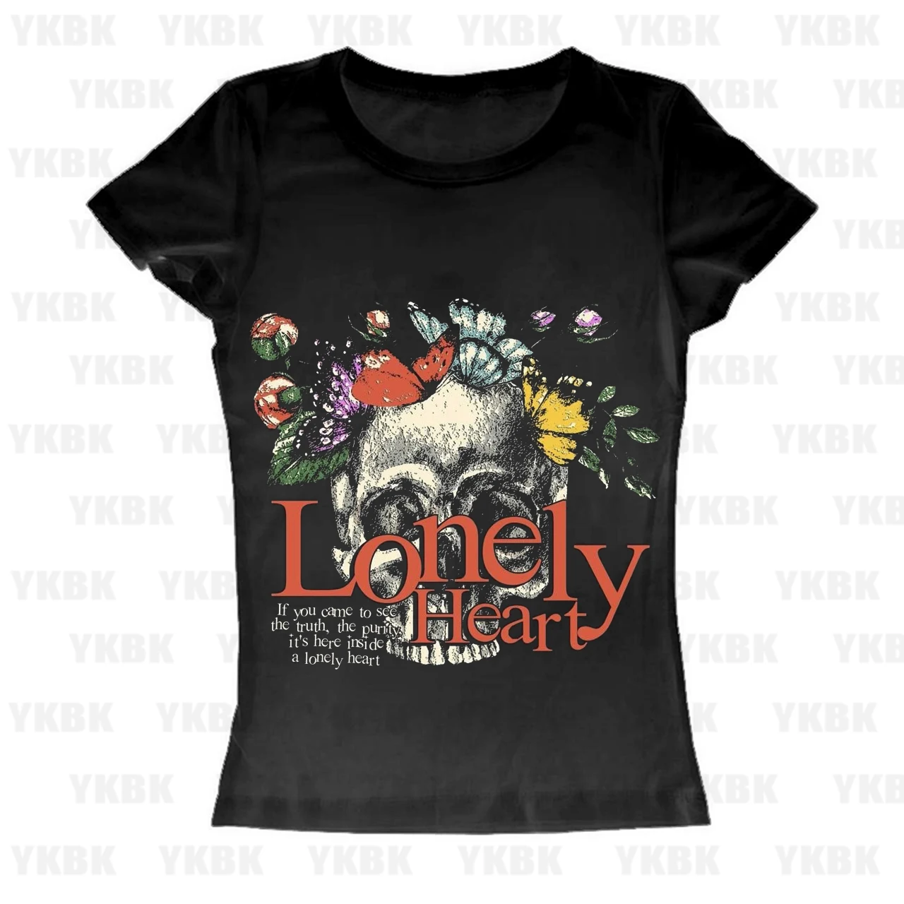 Fashion Gothic Punk Cool Baby Tees 90s Y2K style Short Sleeve Tops Gothic design Street T-shirt Women's Summer Tops Emo Girls'