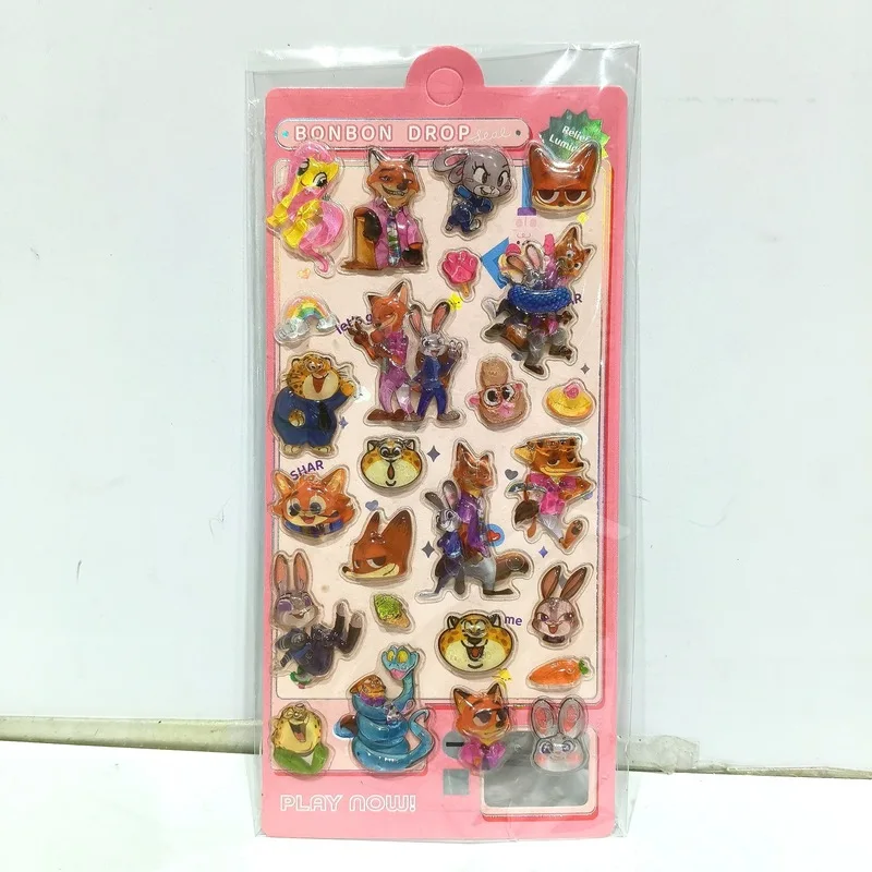 24 個ズートピア 3d エンボスステッカー漫画かわいい装飾ステッカー子供のための子供スクラップブックジャーナルラップトップ電話ケース Diy C