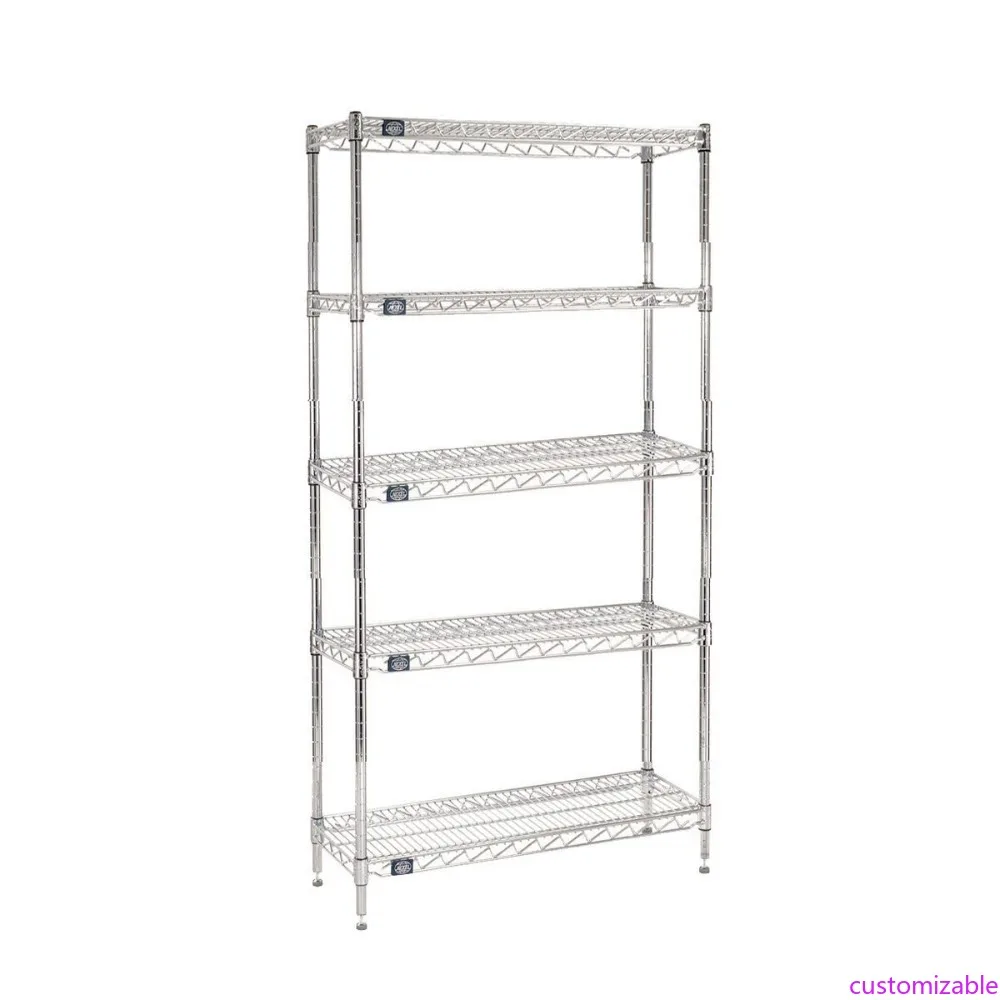 

Регулируемые проволочные полки Nexel с 5 полками, коммерческий класс, 21 x 36 x 86 гг., хромированная отделка