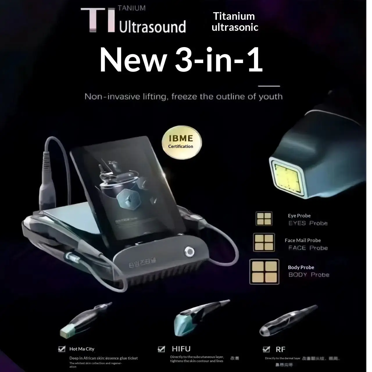 Hot Titanium Ultra Machine Thermal+HI FU+RF+Ultra for Face Lifting Skin Tightening and Wrinkle Removal