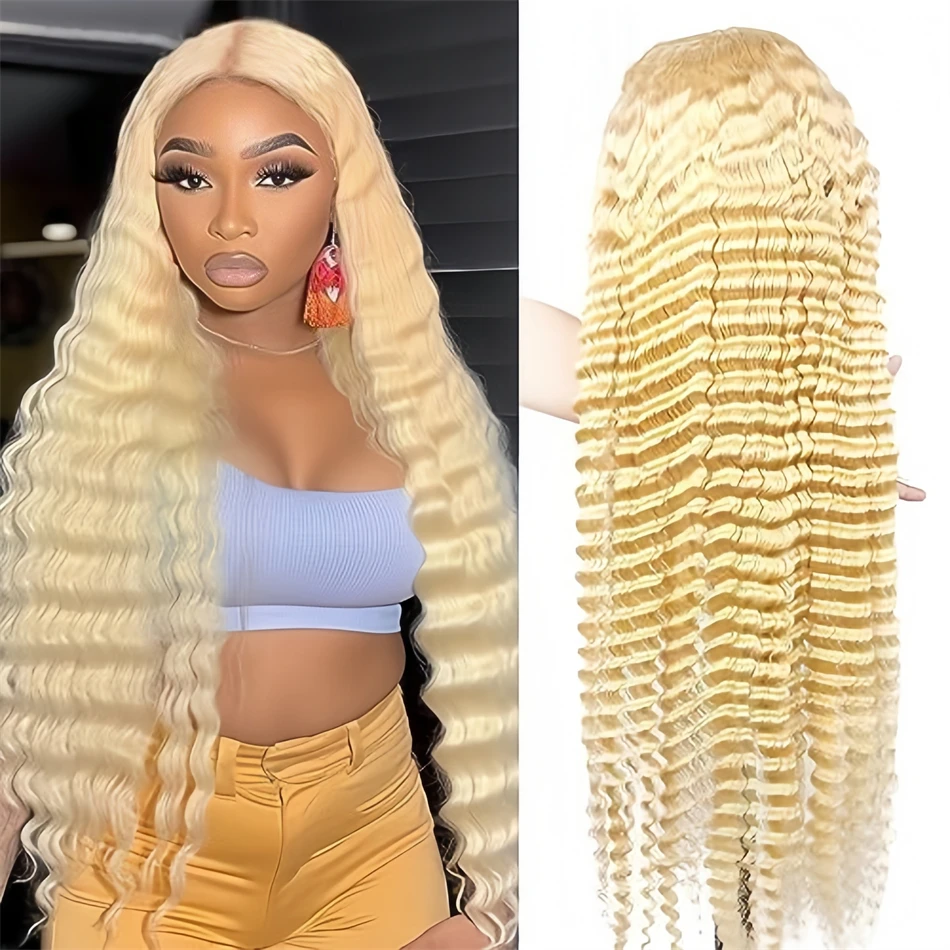 

Brazilian 200 Density 30 32 Inch Hd Lace Frontal Wig 13x6 Curly 100% Human Hair Blonde 613 Colored Cheap Wigs on Sale Clearance