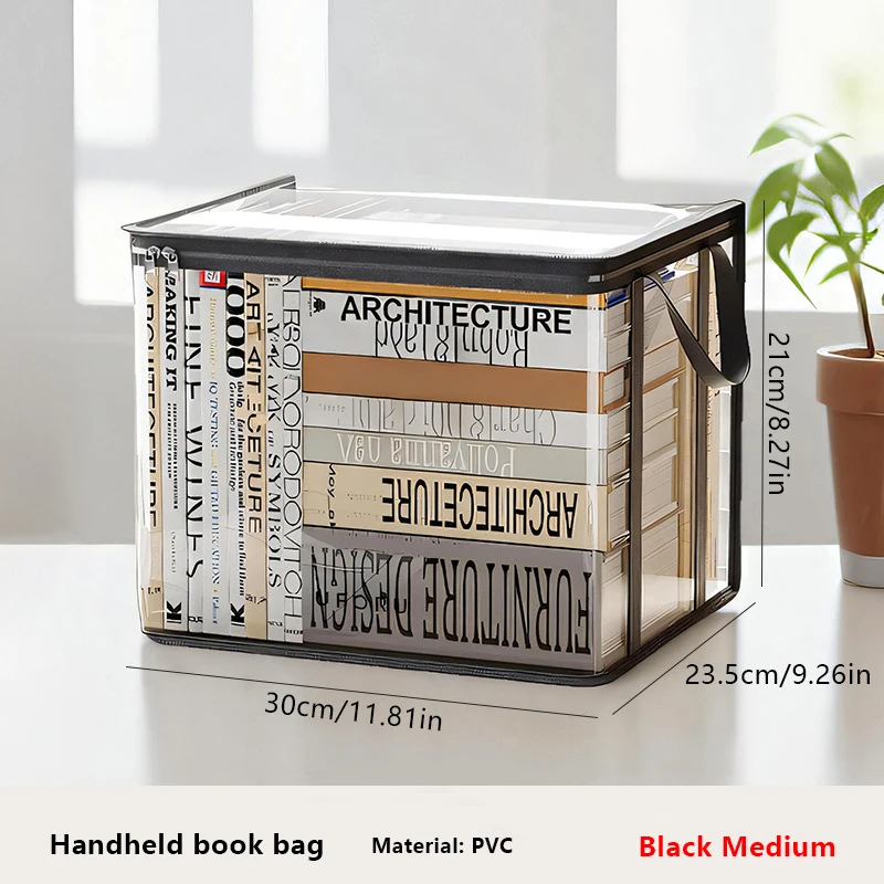 Student Book Storage Bag Large Capacity Foldable Portable Storage Box Transparent Dustproof Waterproof Clothes Toys Organization