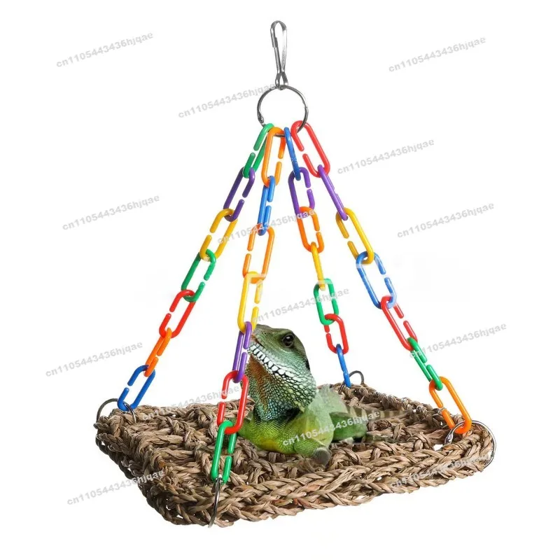 Climbing Pet Hammock Lizard Platform Hammock Aquatic Grass Weaving Hammock