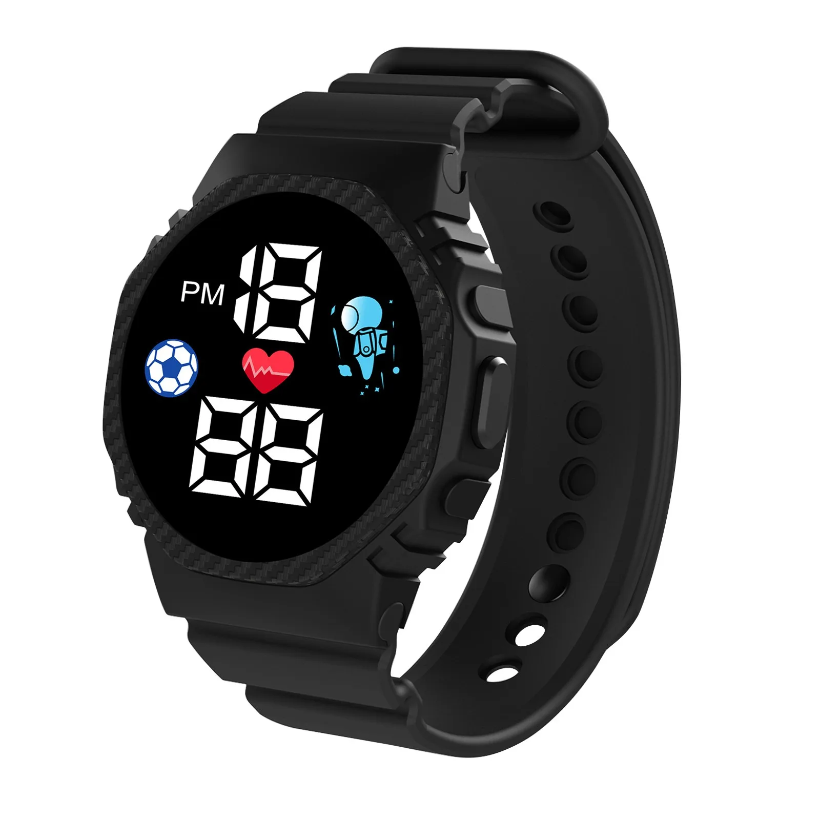 Montre électronique Shoous pour enfants, montre-bracelet numérique LED, étanche, réveil multifonction, garçons et filles, nouveau cadran