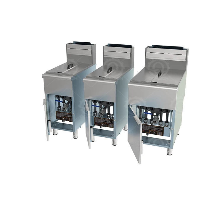 DE QDMECH Industrial Vertical Automatic Deep Fryer New Condition Gas Model with CE Certificate