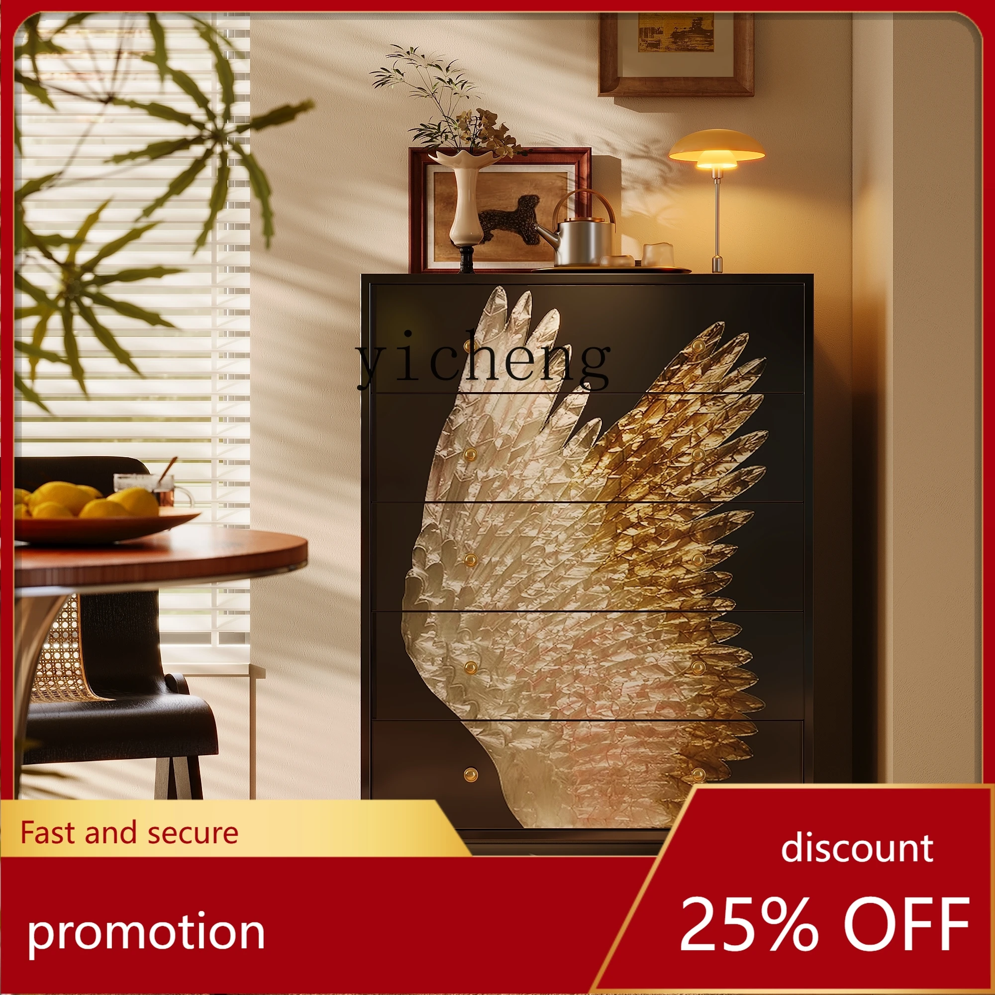 

HXL living room bedroom solid wood locker against the wall next to the sofa storage decorative ornament