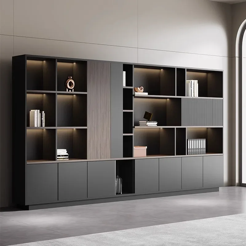 Office Bookcase Boss Background Cabinet File Cabinet Wooden Data Cabinet