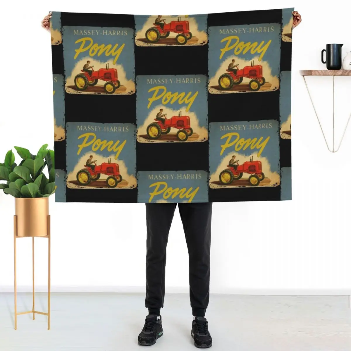 Massey Harris Pony vintage Tractor Throw Blanket Camping Tourist Designers Loose Decoratives Hair Blankets
