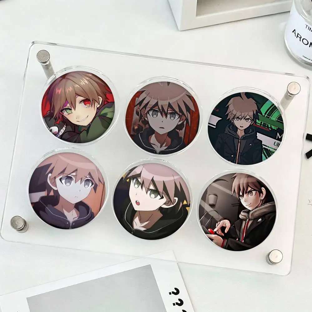 1pc Cartoon Makoto Naegi Cartoon Style Badge Brooches On Backpack Decoration Round Enamel Pins For Accessorys