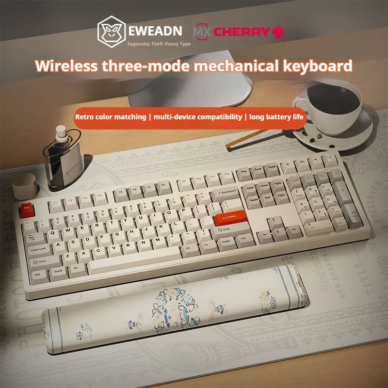 

EWEADN CR108 Bluetooth Wireless Mechanical Keyboard&Mouse Suit 3-Mode RGB Backlight 87/108 Keys of Computer Game Office