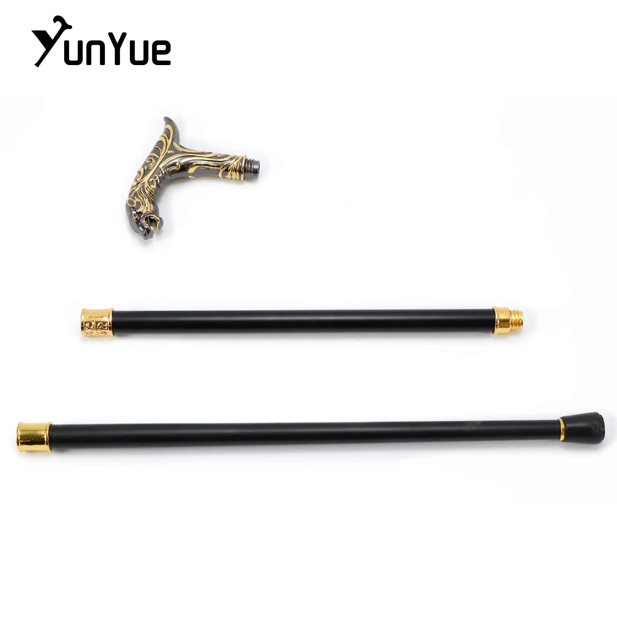 الذهبي الأسود كيلين مقبض موضة عصا للمشي للحزب الدعاوى الزخرفية عصا المشي السادة أنيقة خمر كروسير 93 سنتيمتر