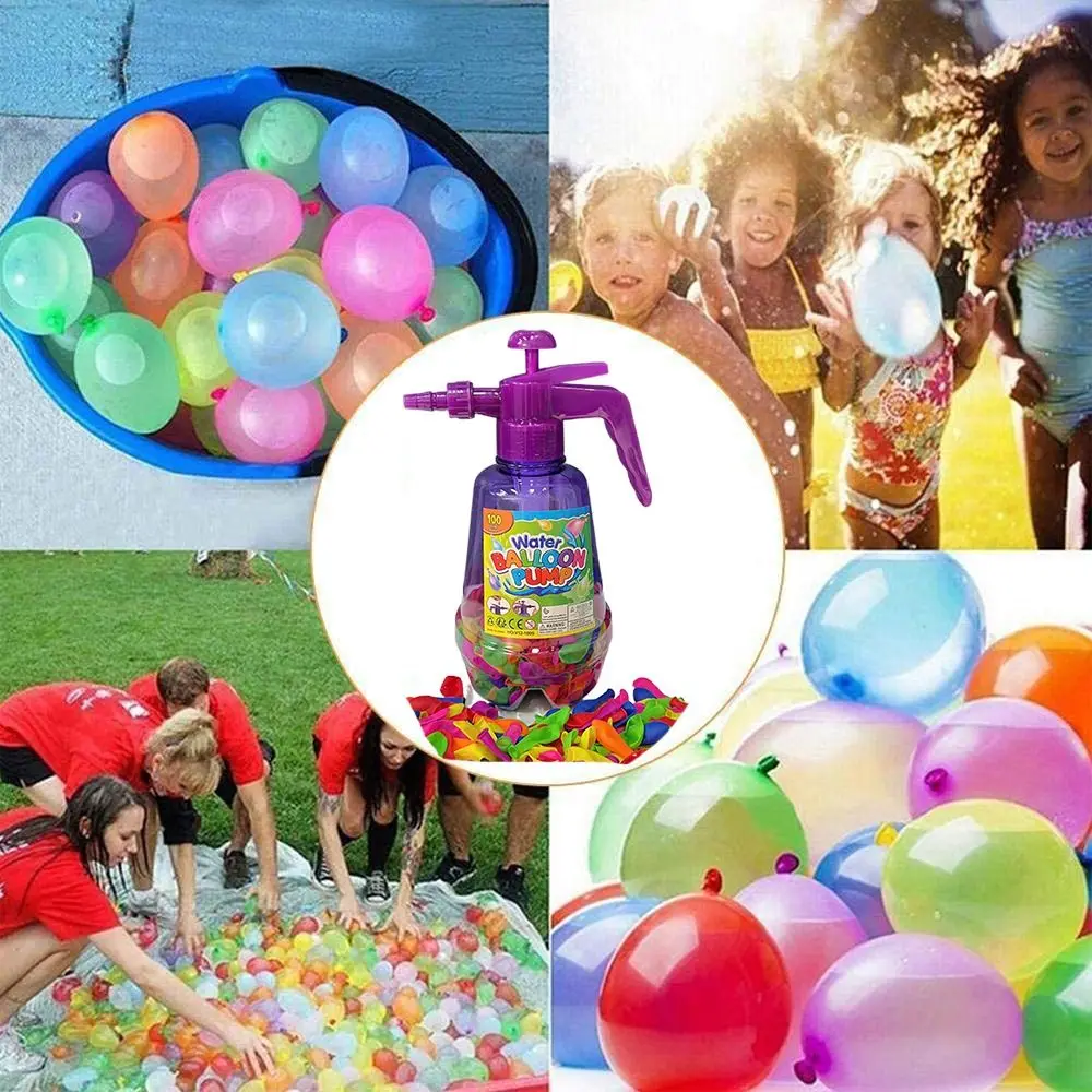 Outdoor Activities Air Water Bomb Balloon Pump Automatic Sealing Balloons Large Capacity Water Balloon Pump Sand Pool Water Toys