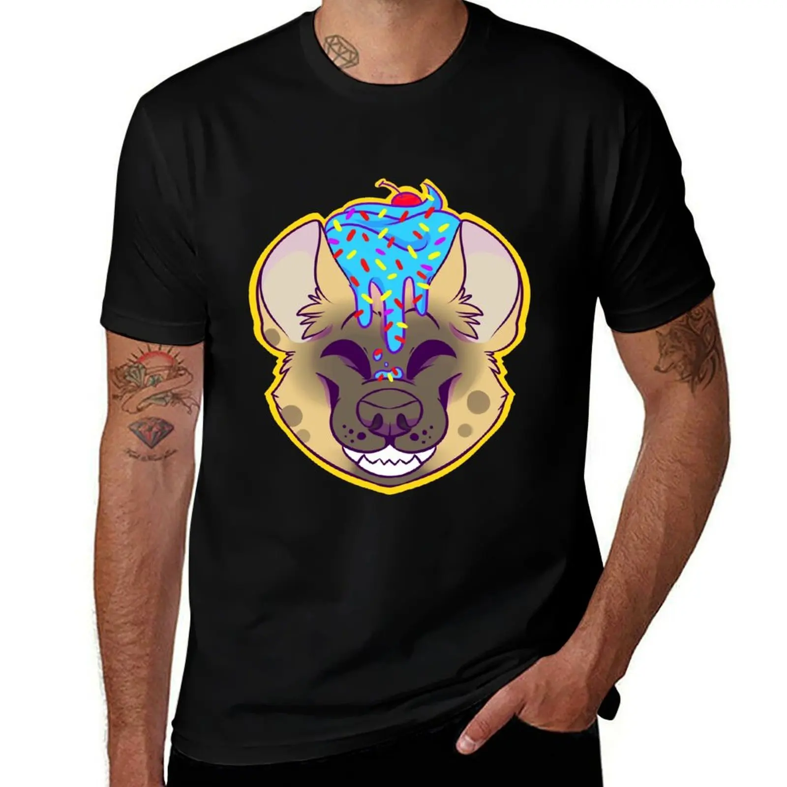Cupcake Spotted Hyena T-Shirt mens graphic t shirts T-Shirt