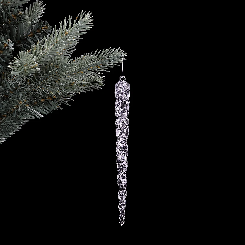 6pcs Christmas Decoration Simulation Ice Xmas Tree Hanging Artificial Clear Fake Icicle Winter Party Home Decor Navidad 15CM