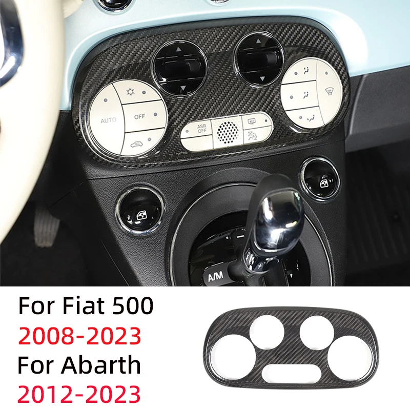 

Real Carbon Fiber for Abarth 595 2012-2023 Abarth 695 2017-2023 Fiat 2008-2023 AC Control Car Interior Stickers Car Accessories