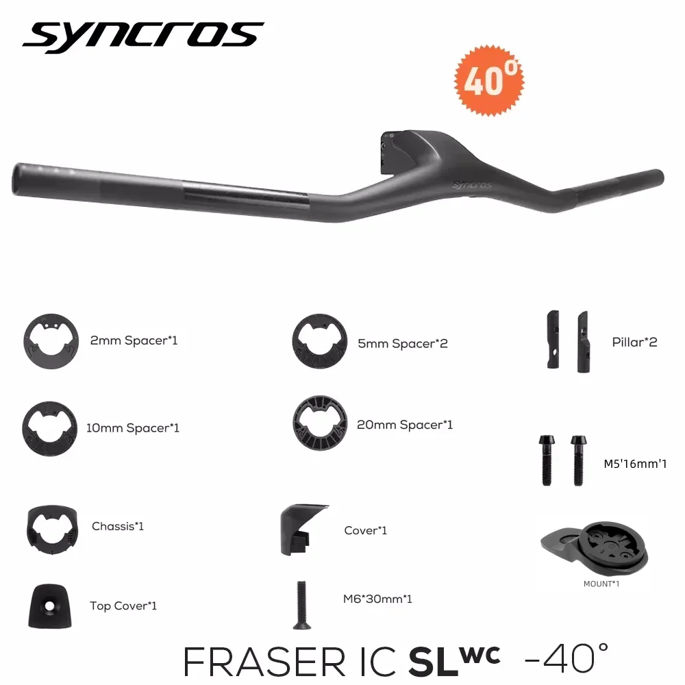 SYNCROS FRASER IC SL WC For Sparks Frame 740MM -40degrees Full Carbon Fibre Integrated Cockpit MTB Handlebar,Bike Accessories