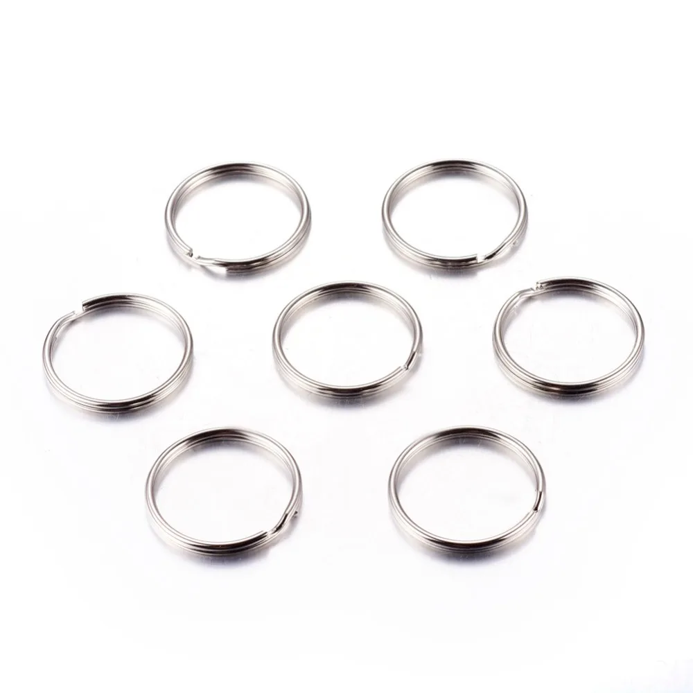 1000 pcs Iron Split Key Rings Platinum Ring for Jewelry Making DIY 15mm 20mm 25mm 30mm,about 2mm thick