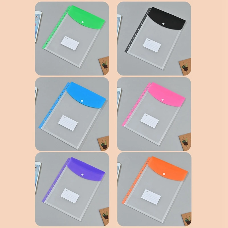 مجلدات تنظيم الجيب TTKK الساخنة، 12 عبوة من المجلدات القابلة للتوسيع والمغلفات البلاستيكية ومجلدات الموثق لـ 2/3/4 حلقة الموثق