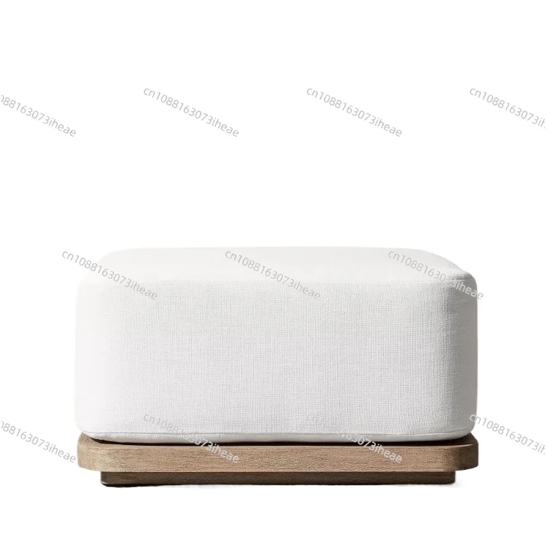 Modern Outdoor Furniture Set Waterproof Fire Pit with Teak Wooden Bench & Rattan Aluminum Cast Sofa Garden Living Room Hotels