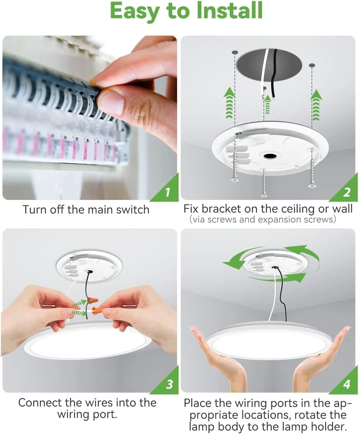 Zemty LED 플러시 마운트 천장 조명, 6 팩, 12 인치, 슈퍼 슬림, 28W, 3200Lm, 3 색 온도 1 개