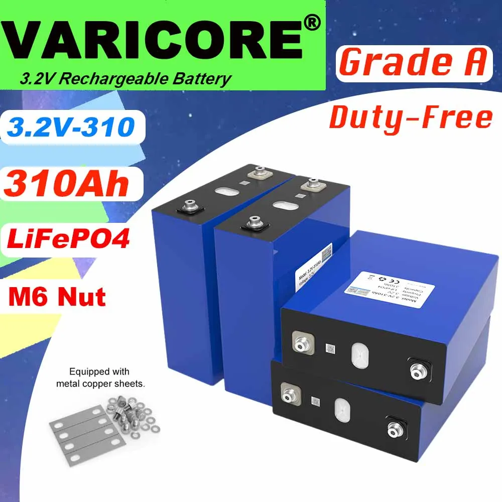 

VariCore 3.2V 310Ah Lifepo4 Rechargeable Battery Lithium Iron Phosphate for Travel Solar RV Cell 4S 12v golf cart Tax Free