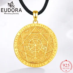 Eudora 925 Sterling Silver Seven Archangels collana 18k Gold Rune Seal amuleto ciondolo gioielli religiosi regalo per uomo donna