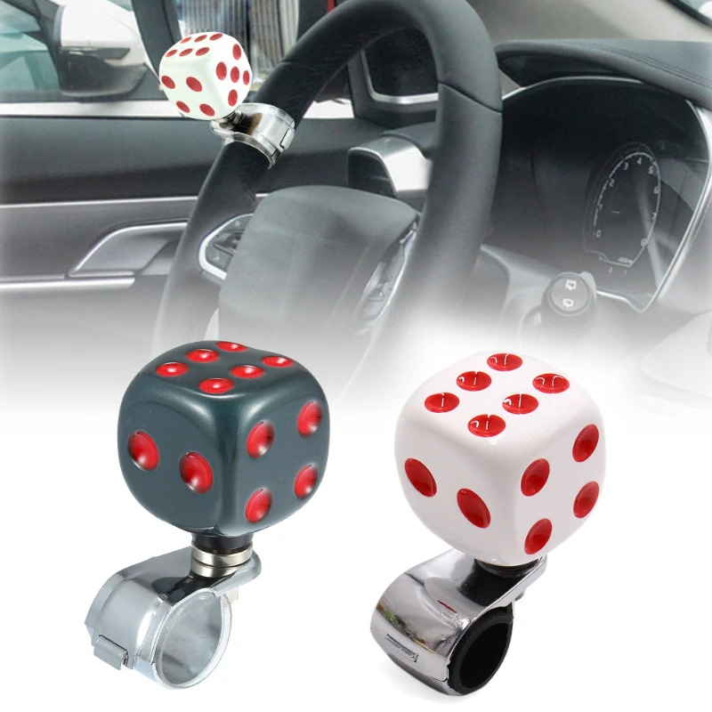 

Universal Car Steering Wheel Booster Ball, Plastic And Metal, Dice Shape Spinner, Practical Auxiliary Accessory