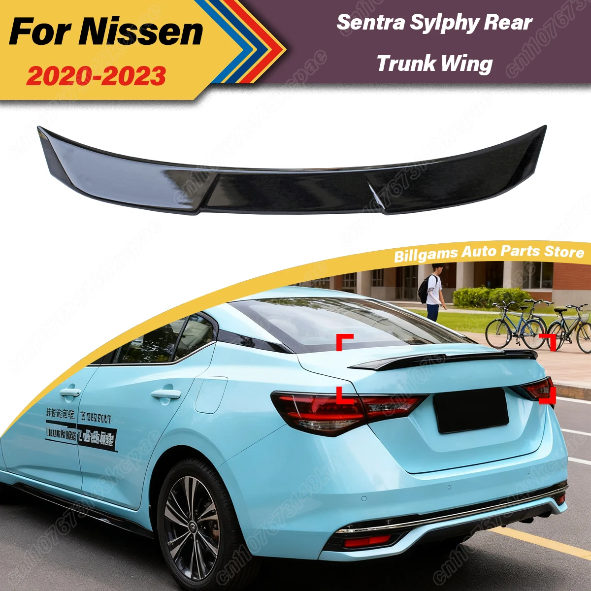 

For Nissan Sentra Sylphy 2020 2021 2022 2023 Automobile Rear Middle Trunk Spoiler Board Splitter Board Decoration Accessories