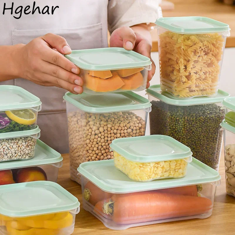 Refrigerator Storage Container Fresh-keeping Box Sealed Canister with Lid Household Transparent Crisper Microwave Food