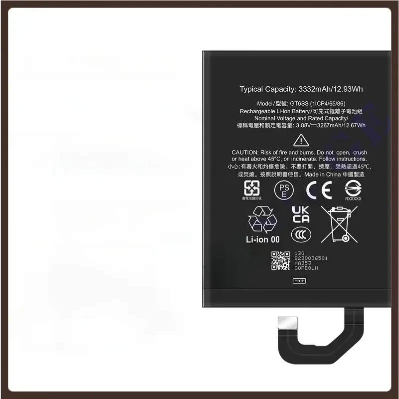 1489mAh 3332mAh Suitable for Google Pixel GPDX1/GT6SS Folding Screen Mobile Phone Battery