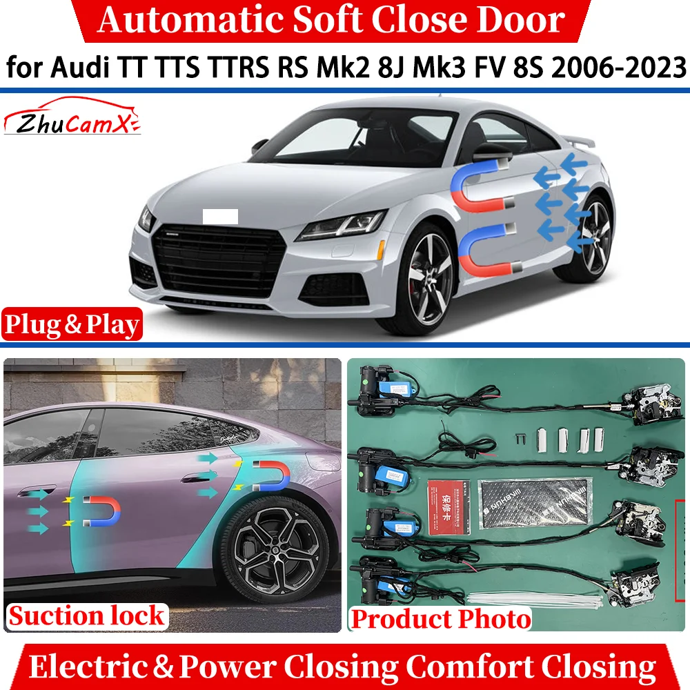 for Audi TT TTS TTRS RS Mk2 8J Mk3 FV 8S 2006-2023 Car Automatic Soft Close Door Electric Power Comfort Closing Suction System