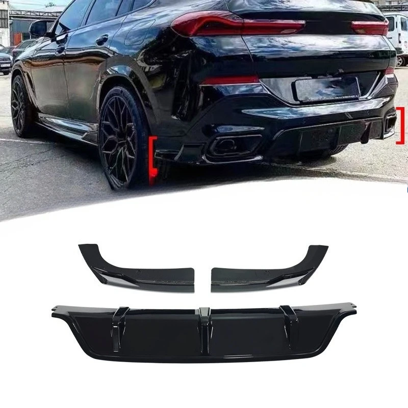 

For BMW X6 G06 20-23 Black Knight Style 3 Piece Rear Lip Spoiler ABS Material Direct Fit Brand New Exterior Styling Upgrade Kit