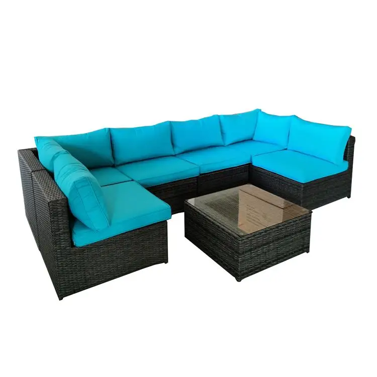 

Modern Design All Weather Luxury Flat Wicker Rattan Feel Free to Combine Outdoor Furniture Sofa Set