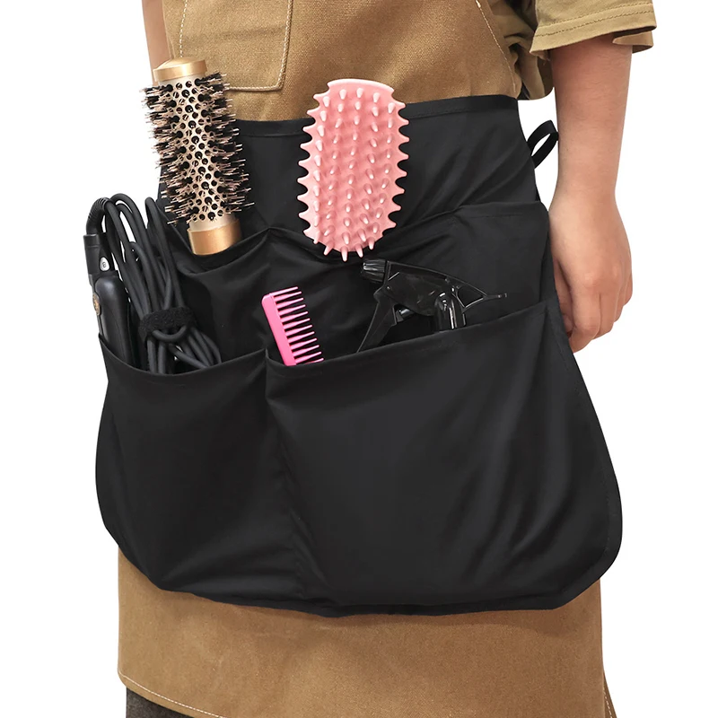 Medio delantal de peluquero, riñonera impermeable para estilista, cinturón de salón Hipster, bolsa para cortar el pelo, almacenamiento de alta capacidad, envoltura para peluquero