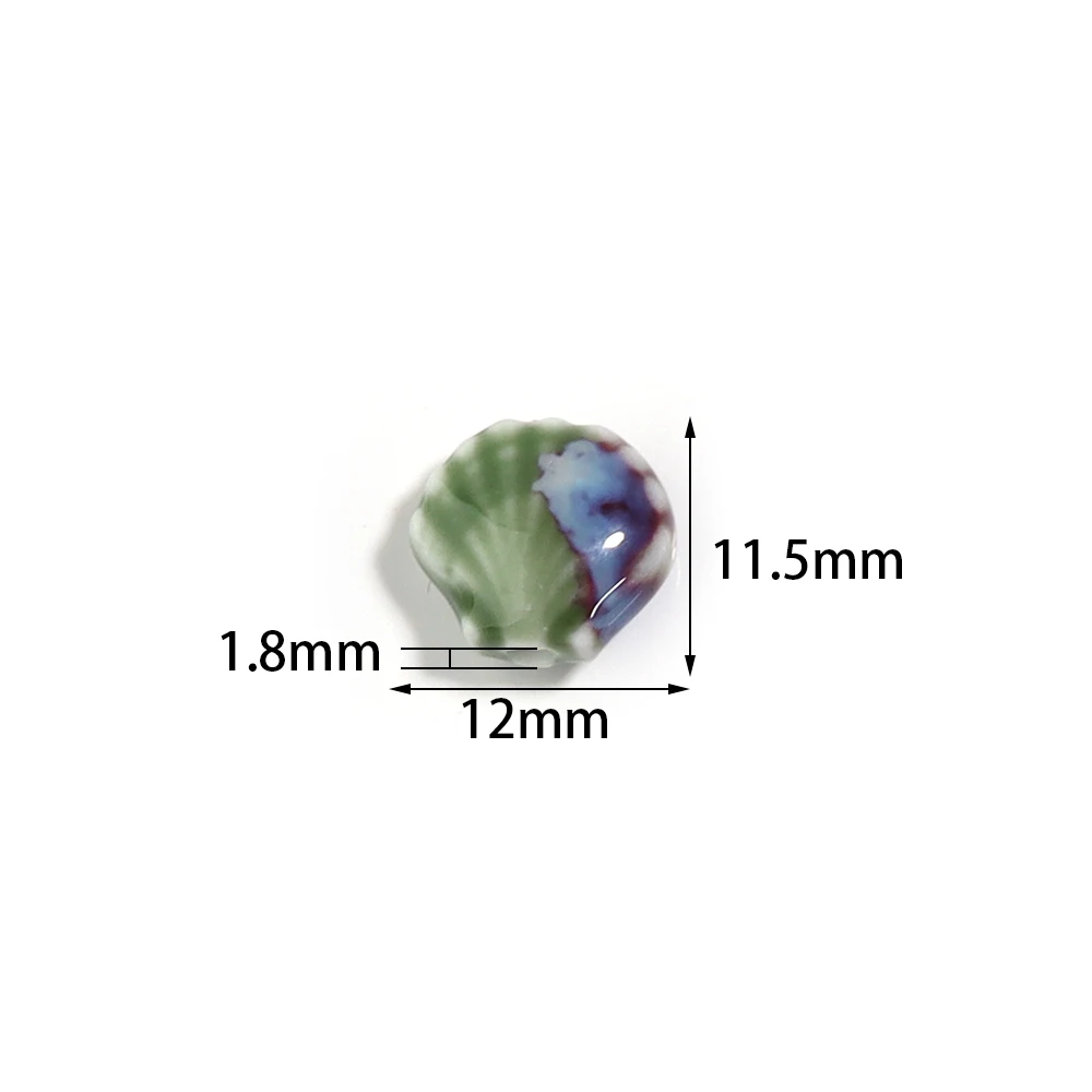 5 pz/lotto Conchiglia Perline di Ceramica Colorato Smalto Floreale Perline di Porcellana Allentate Distanziate Per Orecchini FAI DA TE Braccialetto Accessori di Gioielli