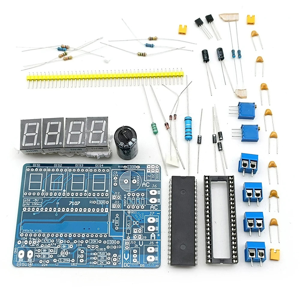 7107 DC 5V wielofunkcyjny woltomierz AC/DC zestawy DIY cyfrowy wyświetlacz LED próbnik napięcia moduł panelu