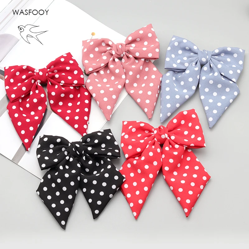 

Vintage Polka Dot Bow Hair Clip Woman Hairpin Headband Hair Clips For Girls Korean Fashion Hair Accessories Bow Tie Headdress