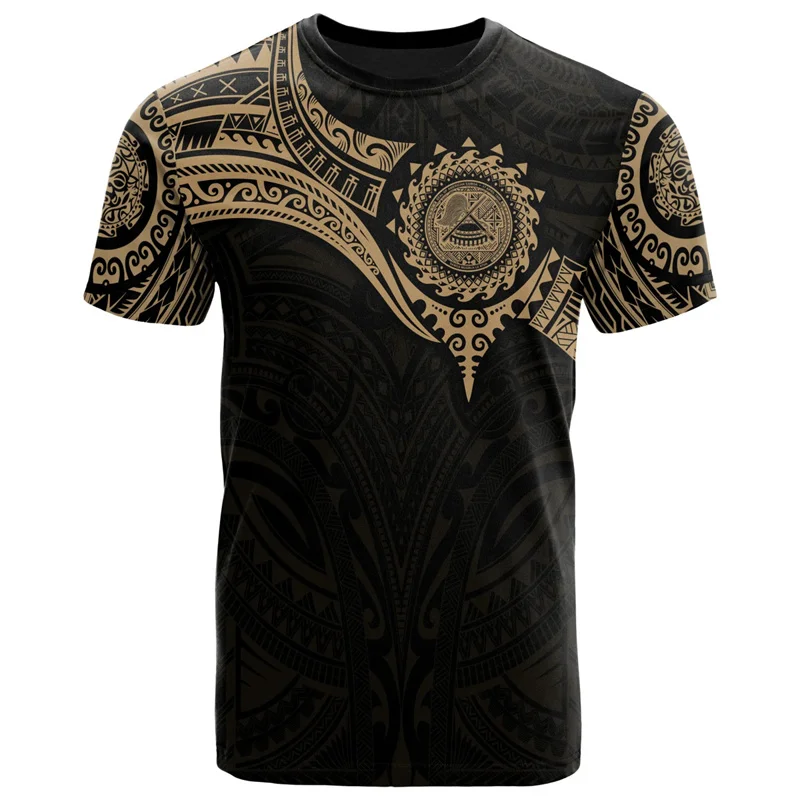 American Samoa Polynesian T-Shirt 3d Printing Graphs T Shirt Fashion Round Neck Short Sleeve Men Women Slim Harajuku Kid Tops