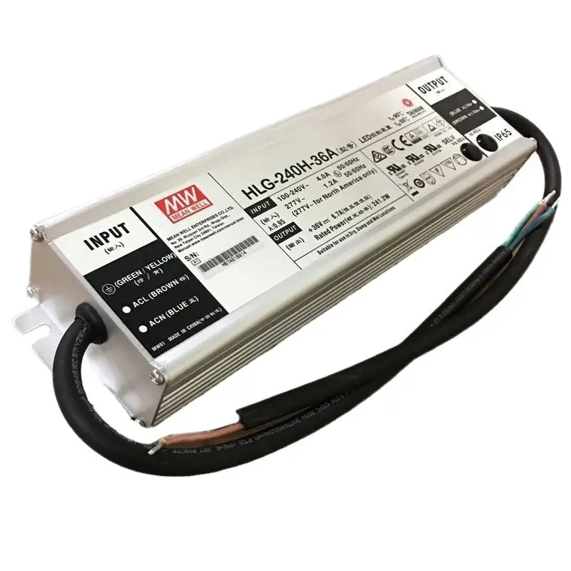 

ОРИГИНАЛЬНЫЙ светодиодный драйвер MEANWELL 240 Вт CC/CV AC/DC 18-36 В 6,7 А HLG-240H-36AB CXB3590 БЛОК ПИТАНИЯ